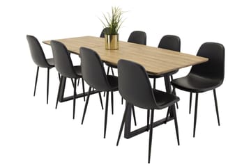 Inca Matgrupp 160 cm Rektangulär med 8 Polar stolar - Svart - Products - Möbler - Bord & matgrupp - Matgrupp