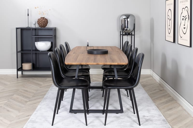 Inca Matgrupp 160 cm Rektangulär med 8 Polar stolar - Svart - Products - Möbler - Bord & matgrupp - Matgrupp