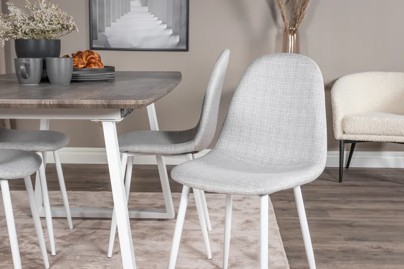 Inca Matgrupp Förlängningsbar 160 cm Rektangulär med 4 Polar stolar - Ljusgrå - Products - Möbler - Bord & matgrupp - Matgrupp