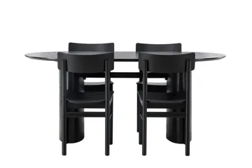 Isolde Matgrupp 180 cm Oval med 4 Montros stolar - Svart - Products - Möbler - Bord & matgrupp - Matgrupp