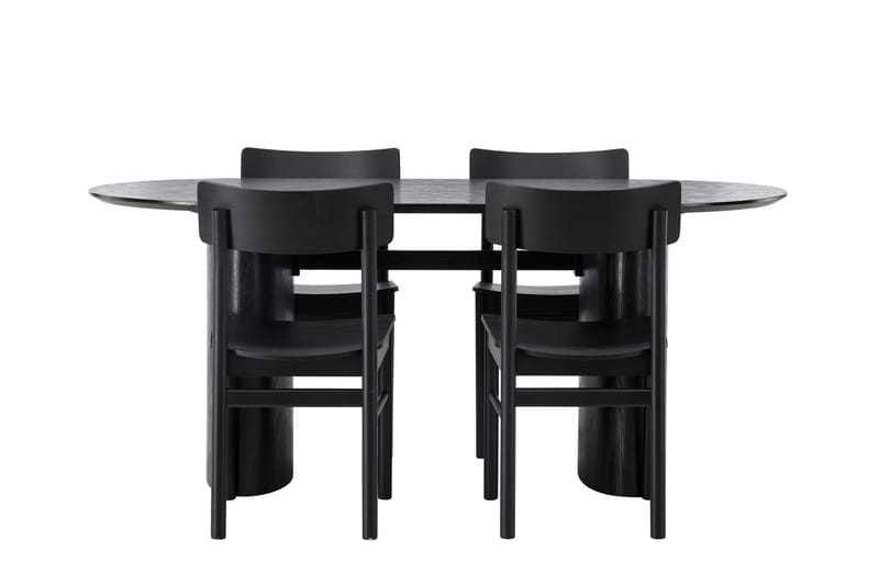 Isolde Matgrupp 180 cm Oval med 4 Montros stolar - Svart - Products - Möbler - Bord & matgrupp - Matgrupp