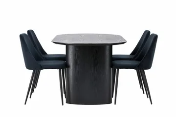 Isolde Matgrupp 180 cm Oval med 4 Night stolar - Svart - Products - Möbler - Bord & matgrupp - Matgrupp