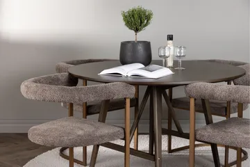 Kaseidon Matgrupp 100 cm Rund med 4 Morning stolar - Brun - Products - Möbler - Bord & matgrupp - Matgrupp