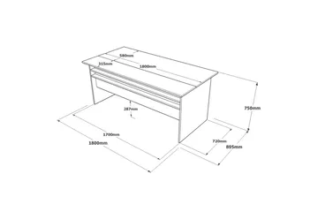 Desgrar Skrivbord 180 cm - Brun/Betonggrå/Antracit - Products - Möbler - Bord & matgrupp - Kontorsbord - Datorbord