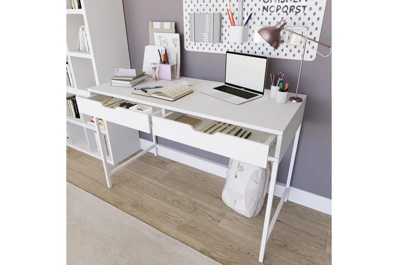 Durusu Skrivbord 55x120 cm - Vit - Products - Möbler - Bord & matgrupp - Kontorsbord - Datorbord