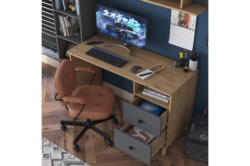 Eireann Skrivbord 50x120 cm - Valnöt/Antracit - Products - Möbler - Bord & matgrupp - Kontorsbord - Datorbord