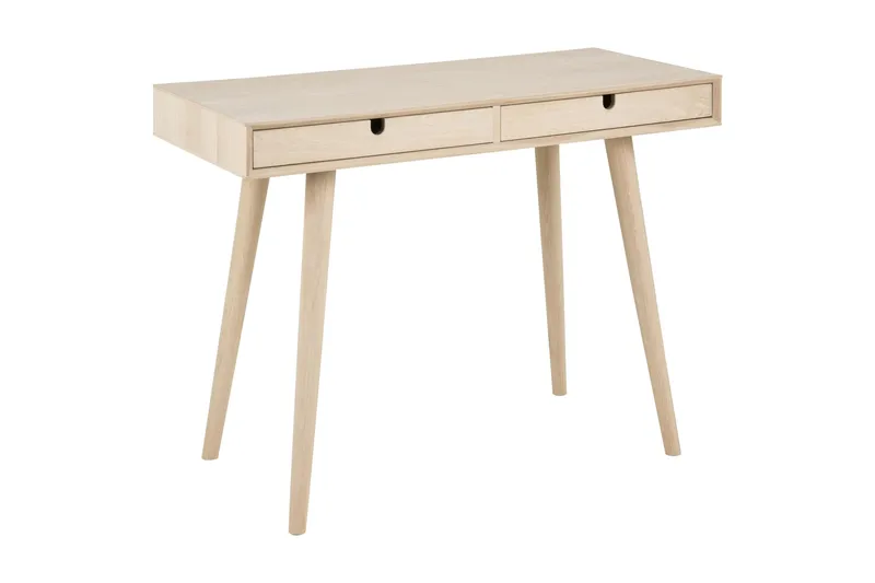 Myrviken Skrivbord 100 cm med Förvaring 2 Lådor - Vitlaserad Ek - Products - Möbler - Bord & matgrupp - Kontorsbord - Skrivbord