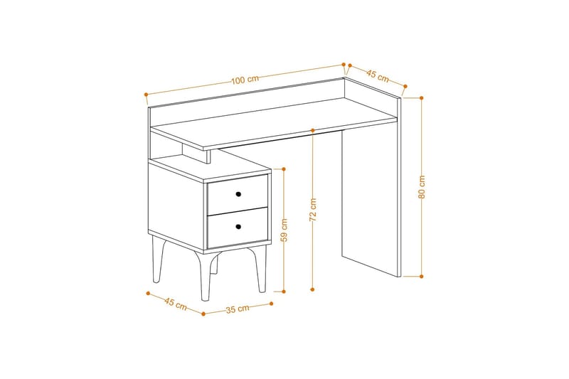 Puuk Skrivbord 45x100 cm - Ek - Products - Möbler - Bord & matgrupp - Kontorsbord - Datorbord