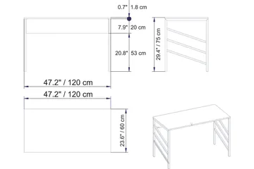 Sotinge Skrivbord 120 cm - Brun - Products - Möbler - Bord & matgrupp - Kontorsbord - Datorbord