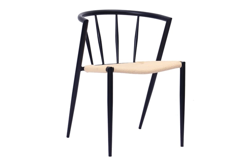 Kopparbo Matbord 200-260 cm Förlängningsbart med 6 Winston Matstolar - Svart / Beige / Metallben Svart - Products - Möbler - Bord & matgrupp - Matgrupp