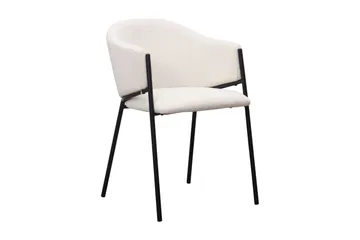 Kopparbo Matbord 200-260 cm Förlängningsbart med illäggsskiv med 6 Filip Matstolar - Vit / Vit Bouclé - Products - Möbler - Bord & matgrupp - Matgrupp