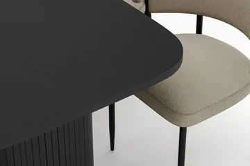 Kopparbo Matbord 200 cm med 6 Sawako Stolar - Svart - Products - Möbler - Bord & matgrupp - Matgrupp