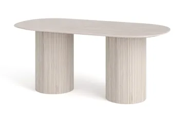 Kopparbo Matbord Oval 180x90 cm Fanér, Vitlaserat