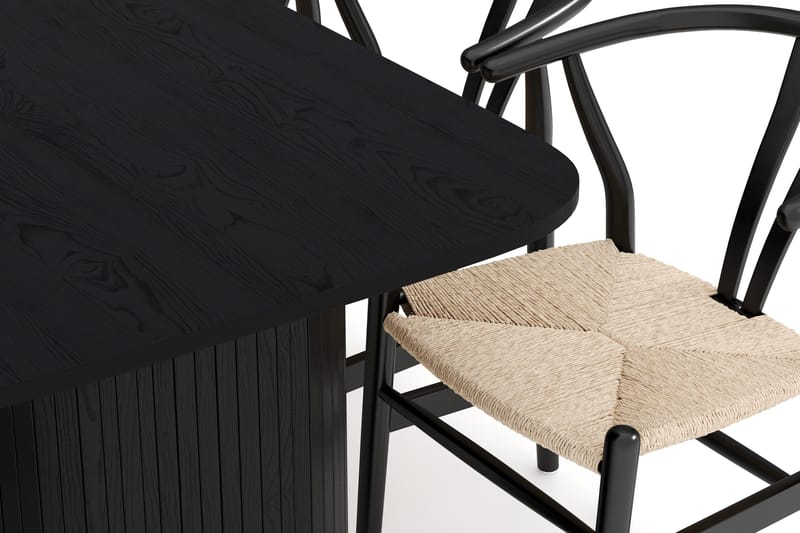 Kopparbo Matgrupp 160 cm med 6 Dastoori Matstol - 2220067-6,2229297-1 - Svart - Products - Möbler - Bord & matgrupp - Matgrupp