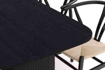 Kopparbo Matgrupp 200 cm med 6 Dastoori Matstol - 2220067-6,2223287-1 - Svart - Products - Möbler - Bord & matgrupp - Matgrupp