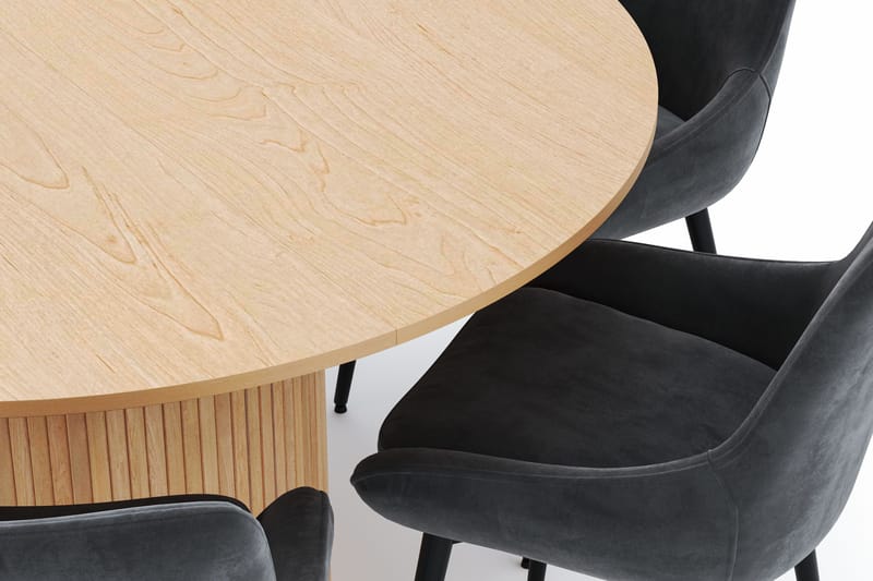 Kopparbo Rund Matgrupp 130-150 cm 6 Alsarp Matstolar - Natural - Products - Möbler - Bord & matgrupp - Matgrupp