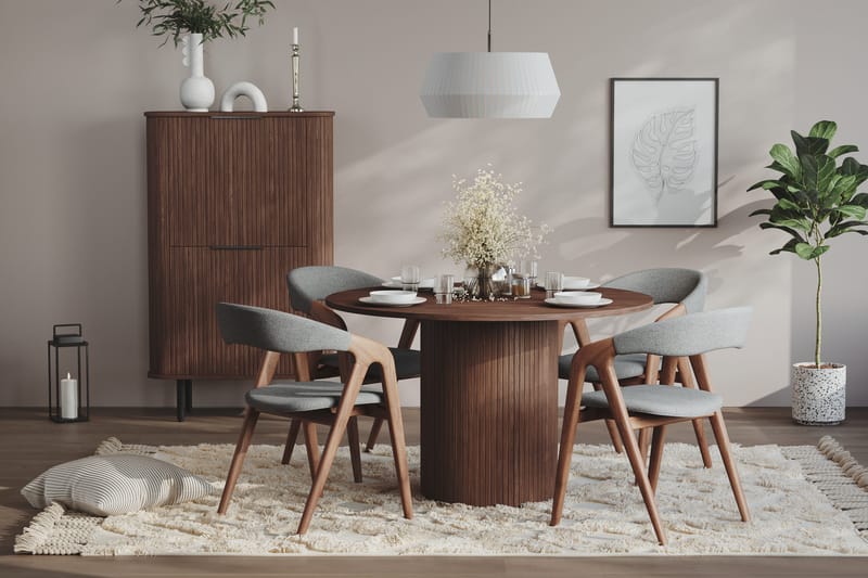 Kopparbo Runt Matbord 120 cm för 6 personer - Mörkbrunt / Valnöt / Trä - Products - Möbler - Bord & matgrupp - Matbord & köksbord