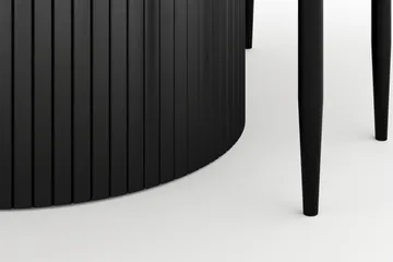 Kopparbo Runt Matbord 130 cm Förlängningsbart med 4 Sawako Stolar - Svart - Products - Möbler - Bord & matgrupp - Matgrupp