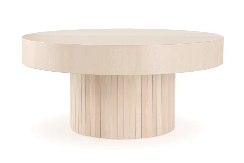 Kopparbo Soffbord 75 cm Runt Vitlaserad Ek, Ljust vitlaserat ekträ