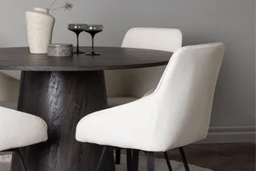 Lanzo Matgrupp 120 cm Rund med 4 Rosie stolar - Beige - Products - Möbler - Bord & matgrupp - Matgrupp