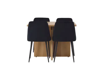 Leo Matgrupp 100 cm Rektangulär med 4 Night stolar - Svart - Products - Möbler - Bord & matgrupp - Matgrupp