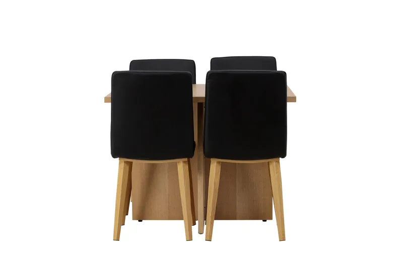 Leo Matgrupp 100 cm Rektangulär med 4 Today stolar, Svart