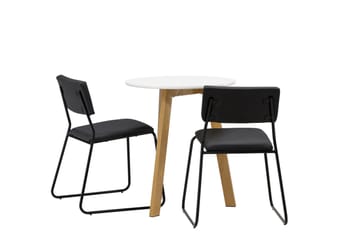 Leonora Matgrupp 65 cm Rund med 2 Kenth Stolar - Svart - Products - Möbler - Bord & matgrupp - Matgrupp