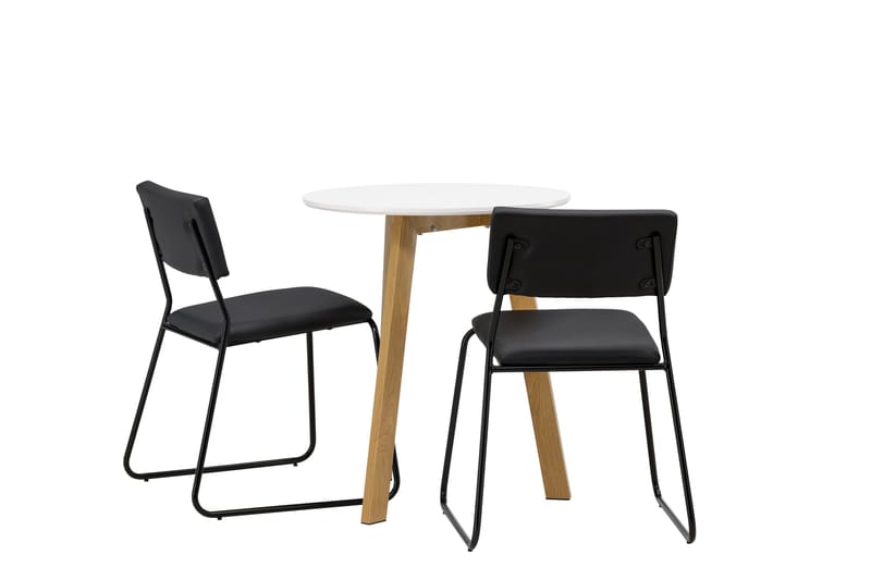 Leonora Matgrupp 65 cm Rund med 2 Kenth Stolar - Svart - Products - Möbler - Bord & matgrupp - Matgrupp