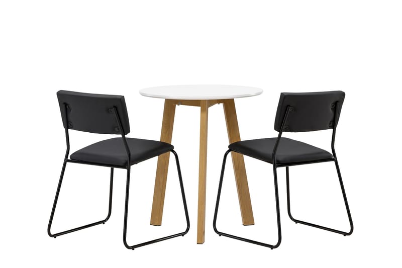 Leonora Matgrupp 65 cm Rund med 2 Kenth Stolar - Svart - Products - Möbler - Bord & matgrupp - Matgrupp
