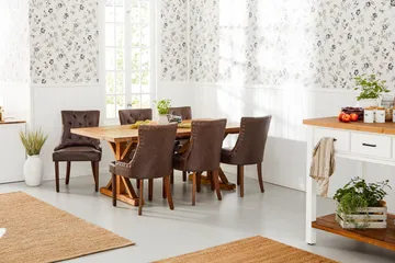 Lyon Förlängningsbar Matgrupp 200 cm med 6 Tuva Fåtölj - Natur/Brun - Products - Möbler - Bord & matgrupp - Matgrupp