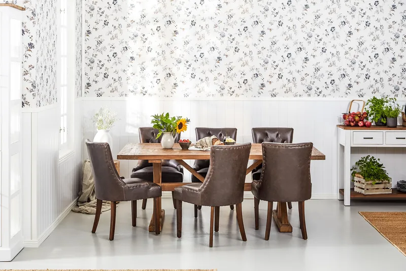 Lyon Förlängningsbar Matgrupp 200 cm med 6 Tuva Stol - Natur / Brun - Products - Möbler - Bord & matgrupp - Matgrupp