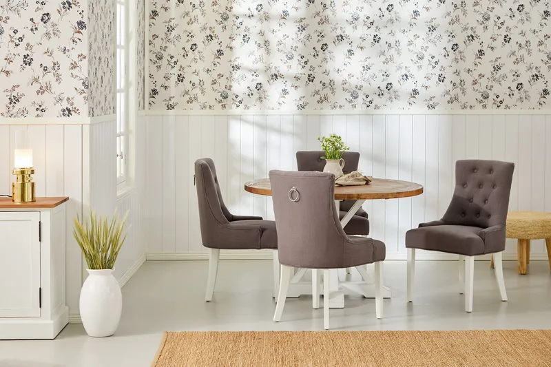 Lyon Vintage Matbord 120 cm Rund - Natur/Vit - Products - Möbler - Bord & matgrupp - Matbord & köksbord