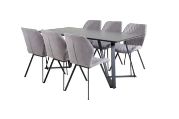 Marina Matgrupp 180 cm Rektangulär med 6 Gemma stolar - Svart - Products - Möbler - Bord & matgrupp - Matgrupp
