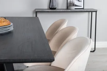Marina Matgrupp 180 cm Rektangulär med 6 Velvet stolar - Beige - Products - Möbler - Bord & matgrupp - Matgrupp