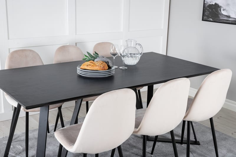 Marina Matgrupp 180 cm Rektangulär med 6 Polar stolar - Beige - Products - Möbler - Bord & matgrupp - Matgrupp