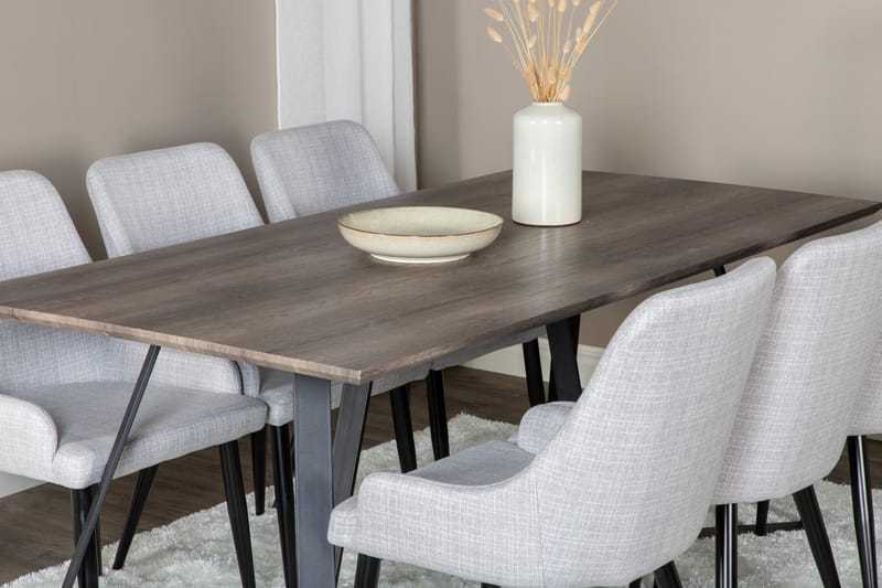 Marina Matgrupp 180 cm Rektangulär med 6 Plaza stolar - Svart - Products - Möbler - Bord & matgrupp - Matgrupp