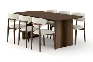 Matgrupp Bark Richeto med Molly stolar Rökt Ek