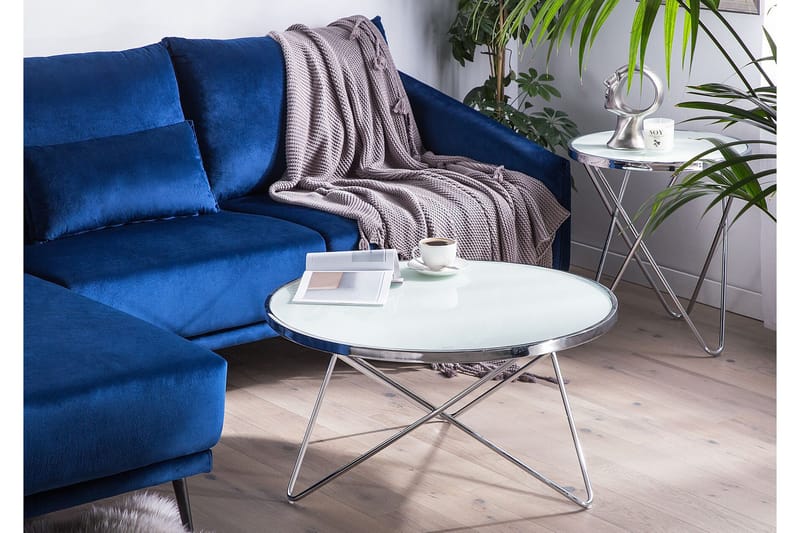 Meerah Soffbord 80 cm Runt - Vit/Silver - Products - Möbler - Bord & matgrupp - Soffbord