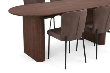 Noira Matgrupp rektangulärt 180 cm Valnöt med 6 Elsie Matstolar - Valnöt/Brun - Products - Möbler - Bord & matgrupp - Matgrupp