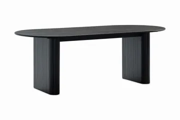 Noira Ovalt Matbord 220 cm Svart +  6 st Nibe stol brun med svarta ben - Svart/Brun - Products - Möbler - Bord & matgrupp - Matgrupp
