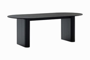 Noira Ovalt Matbord 220 cm Svart +  6 st Nibe stol svart med valnöt ben - Svart - Products - Möbler - Bord & matgrupp - Matgrupp