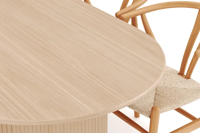 Noira Ovalt Matgrupp 220 cm med 6 Dastoori Matstol - 2220068-6,2098439-1 - Natur - Products - Möbler - Bord & matgrupp - Matgrupp