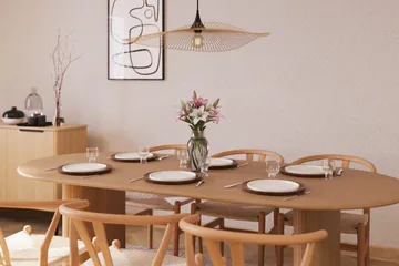 Noira Ovalt Matgrupp 220 cm med 6 Dastoori Matstolar - Natur - Products - Möbler - Bord & matgrupp - Matgrupp