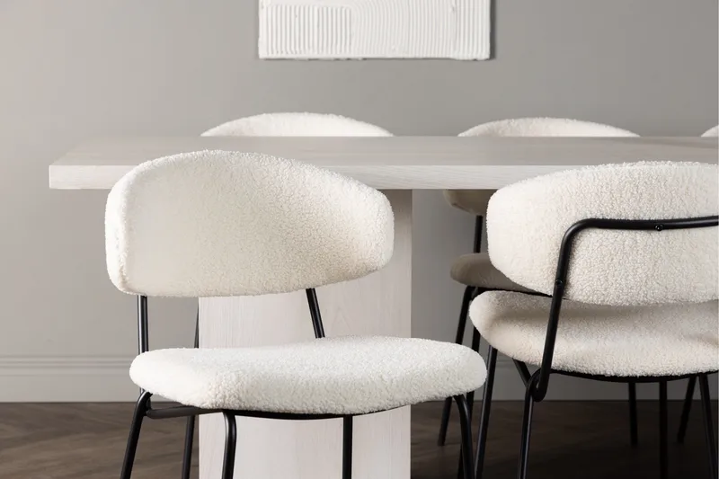 Olga Matgrupp 200 cm Rektangulär med 6 Chico Stolar - Vit - Products - Möbler - Bord & matgrupp - Matgrupp