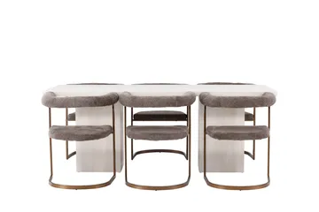 Olga Matgrupp 200 cm Rektangulär med 6 Morning Stolar - Brun - Products - Möbler - Bord & matgrupp - Matgrupp