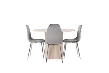 Olivia Matgrupp 110 cm Rund med 4 Eva stolar - Whitewash - Products - Möbler - Bord & matgrupp - Matgrupp