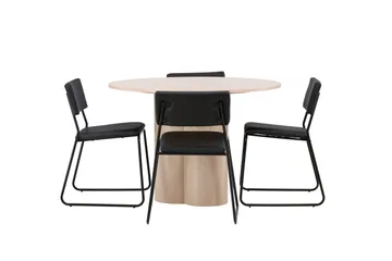 Olivia Matgrupp 110 cm Rund med 4 Kenth Stolar - Svart - Products - Möbler - Bord & matgrupp - Matgrupp