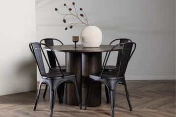 Olivia Matgrupp 110 cm Rund med 4 Tempe Stolar - Svart - Products - Möbler - Bord & matgrupp - Matgrupp