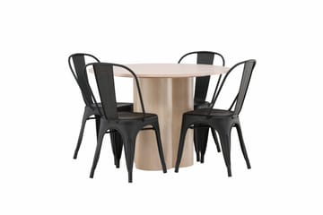 Olivia Matgrupp 110 cm Rund med 4 Tempe Stolar - Svart - Products - Möbler - Bord & matgrupp - Matgrupp