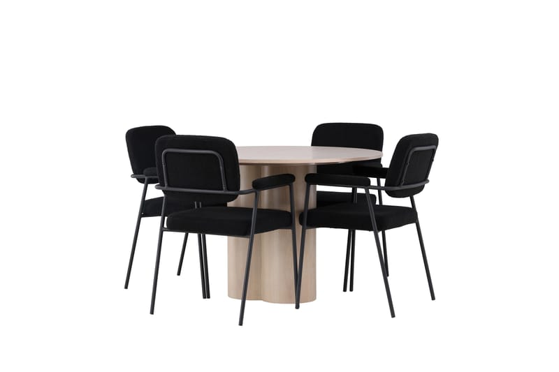 Olivia Matgrupp 110 cm Rund med 4 Yesterday stolar - Whitewash - Products - Möbler - Bord & matgrupp - Matgrupp